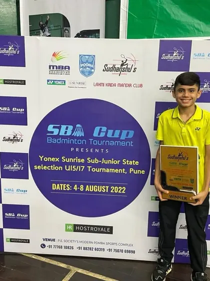 Here is Dev after winning the Under-15 state championship title at the Sub-Junior State Selection tournament in Pune. Dominating at the state level is a key step towards national recognition.