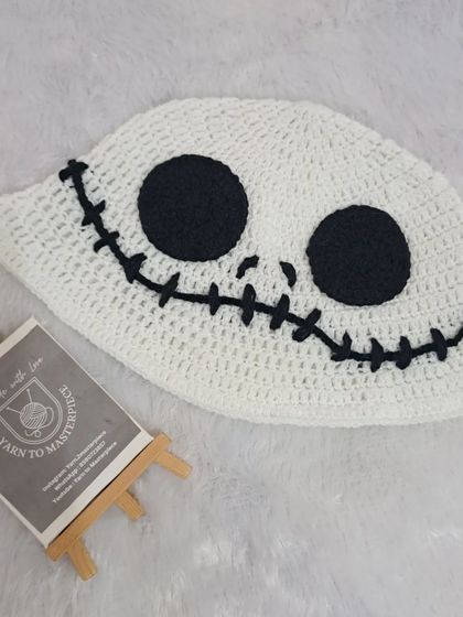 Another look at my ghost-themed Halloween hat. It's a fun and unique accessory for a costume party or just to show off your spooky spirit.