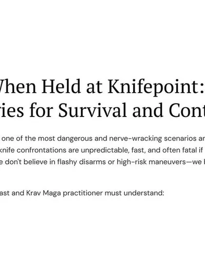 Facing a knife-wielding attacker is not like the movies. Real-life confrontations are unpredictable and fast. I don't teach flashy disarms; I teach survival, control, and neutralization.