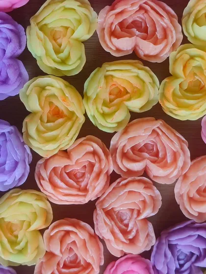 These heart-shaped rose soaps are made with moisturizing shea butter and come in a variety of beautiful pastel colors.