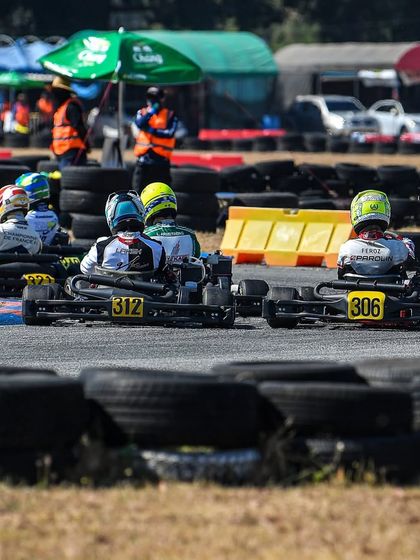 The view from behind the grid at an international race, with our drivers ready to take on a competitive field.