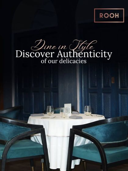 I believe in dining in style. Our interiors, with their deep blue hues and plush velvet chairs, are designed to create an atmosphere of sophisticated comfort for you to discover our delicacies.