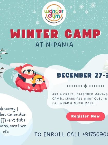 Details for our Winter Camp, where kids make their own wooden calendar.