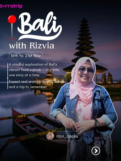 Join Rizvia for a mindful exploration of Bali's vibrant food culture. This trip is all about real reviews, soulful dishes, and creating a trip to remember.