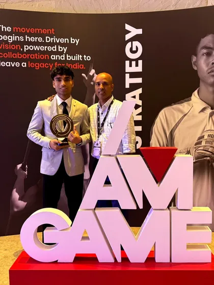Our rising star, Shaurya Chakravarti, felicitated at the prestigious iAMGame Sports Conclave for his outstanding achievements in Taekwondo.