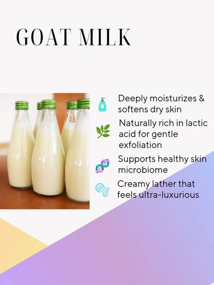 Goat Milk is the original gangster of creamy, nourishing lathers. It's rich in lactic acid for gentle exfoliation and supports a healthy skin microbiome.