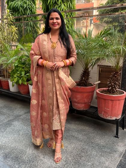 This pink Banarasi suit is another one of my favorite pink outfits. The rich fabric and traditional design make it perfect for festive occasions.