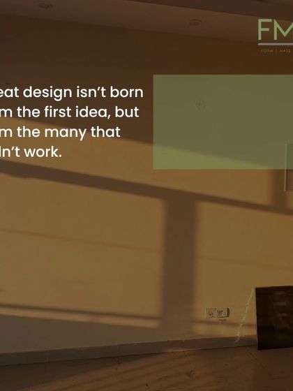 True ideas take time to develop. Great design isn't born from the first idea, but from the many that didn't work. This is a reminder that the creative process is about persistence and refinement, not perfection on the first try.