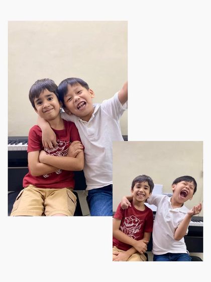 Piano buddies! Avik and Daniel show that learning music is also about making friends and sharing a passion.