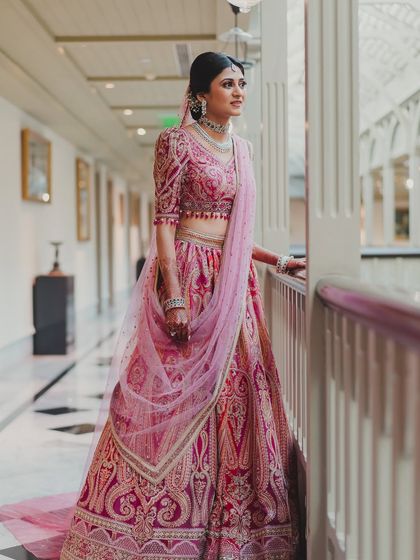 A collection of images from a wedding at the Taj Mahal Palace, showing the bride, the decor, and the iconic venue.