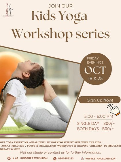 We offer specialized workshops to introduce children to the benefits of yoga, helping them calm down, improve focus, and build strength.