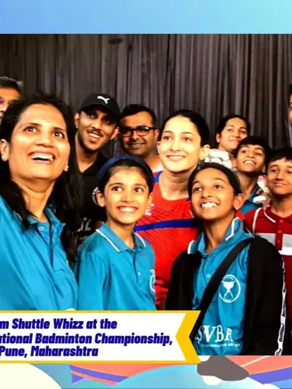 A group selfie capturing the excitement and joy of our students and coaches during their visit to the national championship.