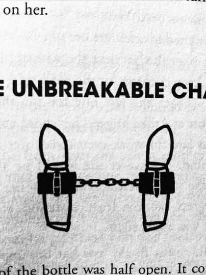 An illustration for 'The Unbreakable Chain' chapter. These simple black and white drawings are designed to be symbolic and give the reader a visual cue about the story's themes.