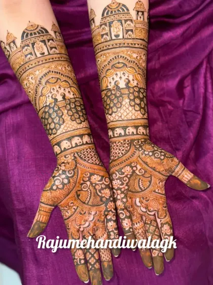 Raju Mehendi - Bridal Mehendi Royal Motifs: Palaces, Peacocks & Elephants photo 51