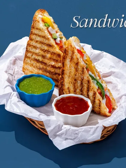 A grilled sandwich with colorful fillings, shot for the "Better with Pepsi" campaign.