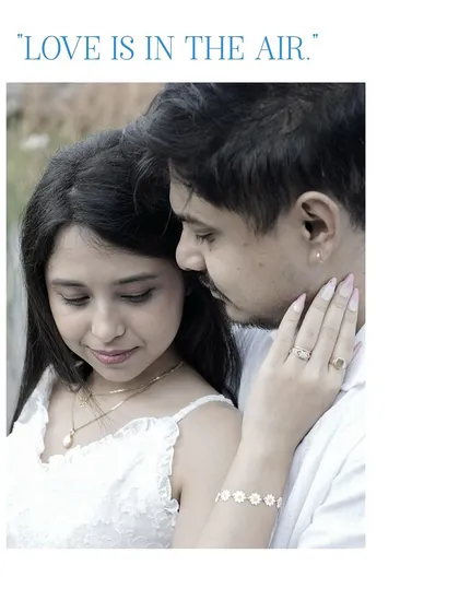 A collage of intimate moments from a pre-wedding shoot, focusing on close-ups and tender expressions.