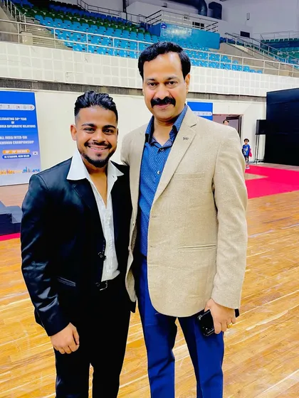 With Harsh Priya Singh (Advocate), General Secretary of the Delhi Taekwondo Association.