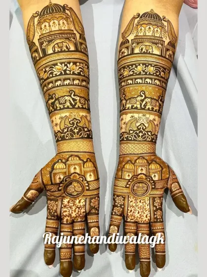 Raju Mehendi - Bridal Mehendi Royal Motifs: Palaces, Peacocks & Elephants photo 67