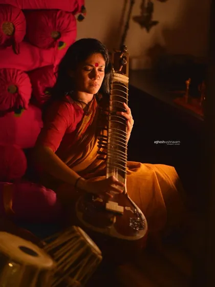 Music and meditation are deeply connected. Playing the sitar is another form of my practice, a way to find rhythm, focus, and connect with my inner self.