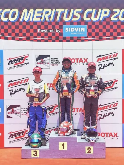 The Mini Max podium from Round 1 of the Meco Meritus Cup 2025.