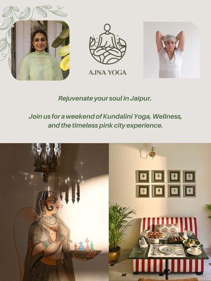 A visual invitation to our Jaipur retreat, showcasing the beautiful interiors of our venue, Laalee, and the wellness experiences awaiting participants.