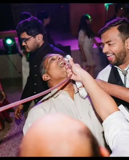 Another angle of our interactive shot service. Our team members are trained to be entertainers, engaging with guests and making sure everyone has a fantastic time.