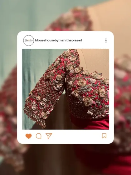Blouse House by Mahitha Prasad - Custom Blouse Design & Embroidery Reception & Sangeet Glamour photo 17