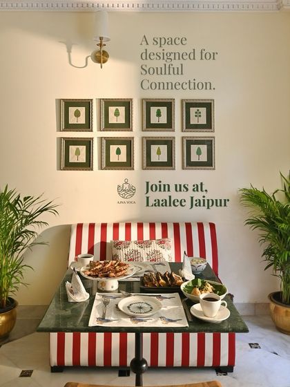 A space designed for soulful connection. We create beautiful settings for our shared meals in Jaipur, because nourishing the body is as important as nourishing the soul.