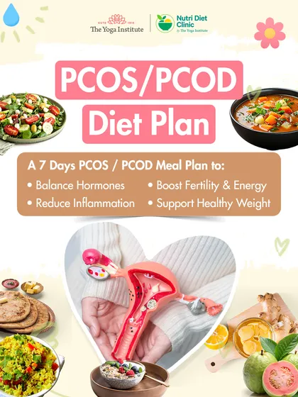 Managing PCOD or PCOS is not about restriction, it's about balance. This is the cover of my 7-day meal plan designed to help regulate hormones, reduce inflammation, and support a healthy weight using simple, wholesome foods.