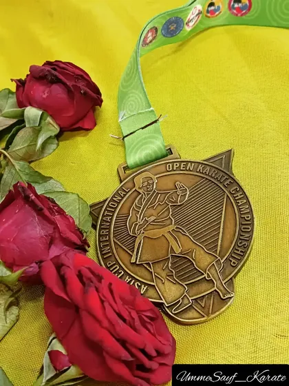 This medal from the Asia Cup Open Karate Championship is a symbol of the hard work and passion that goes into this sport. Every competition is a chance to grow.