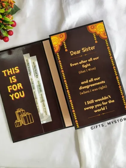 This cash envelope includes a sweet, funny message for your sister, making the gift even more special.