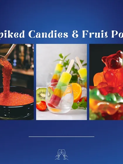 Add a sweet and playful twist to your cocktails with our spiked candies and fruit pops. We offer options like alcohol-infused gummy bears and colorful ice pops that can be served in drinks.