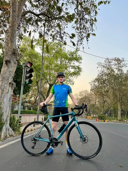 A solo shot of the birthday boy and his bike.