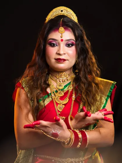 A depiction of Maa Siddhidatri, the final form of Goddess Durga, created for a Navratri series.