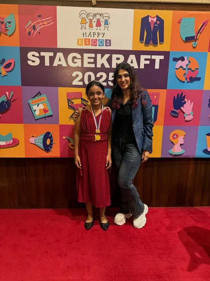 Posing with another one of our stars. Her powerful performance lit up the stage.