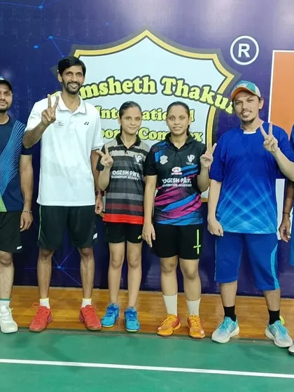 A part of our coaching team and senior players at the Ramsheth Thakur International Sports Complex (RTISC) in Ulwe.