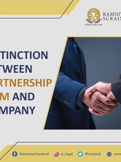 This graphic illustrates the difference between a partnership firm, which is an agreement between partners, and a company, which is a separate legal entity incorporated under the Companies Act.