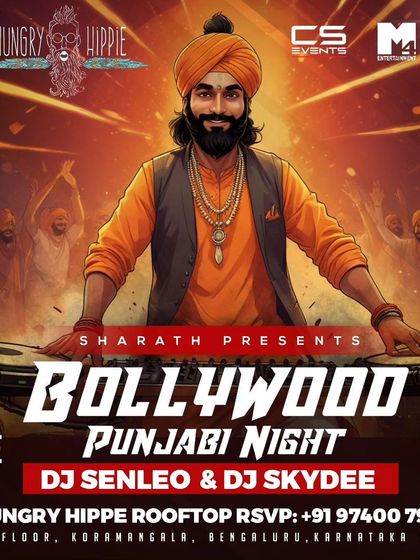 Poster for a 'Bollywood Punjabi Night', showcasing my specialty in desi music.