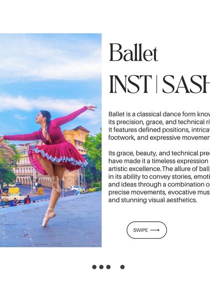 This poster for the "Dancers Intensive" showcases the Ballet module, describing it as a timeless expression of art known for its precision, grace, and technique.
