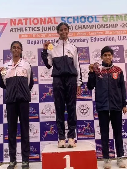 My student on the top of the podium at the 67th National School Games Athletics Championship.