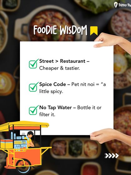 Our foodie wisdom for Thailand. We believe street food is better than restaurants, and we even teach you how to ask for the right spice level. Plus, a crucial tip about drinking water.