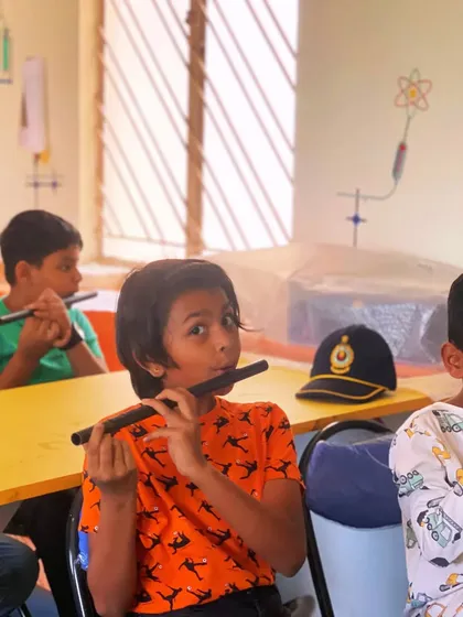 Who knew you could make a working flute from a PVC pipe? In our sound and music workshop, kids explore the science of acoustics by building their own instruments and learning to play them.