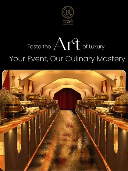 Taste the art of luxury. This image of a grand, seemingly endless buffet line perfectly captures our promise of culinary mastery for your event.