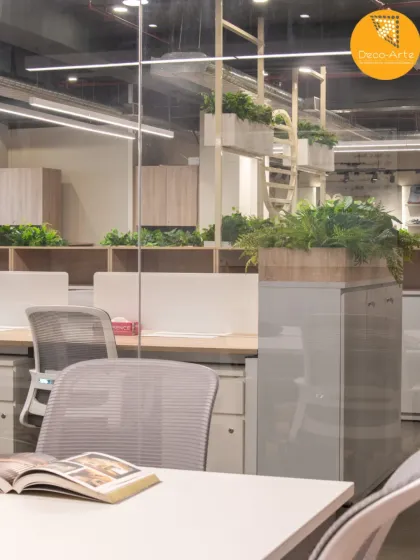 Bringing nature into workspaces. I redefine office interiors with a balance of function and freshness. This biophilic approach blends greenery with minimalism to inspire productivity and well-being.