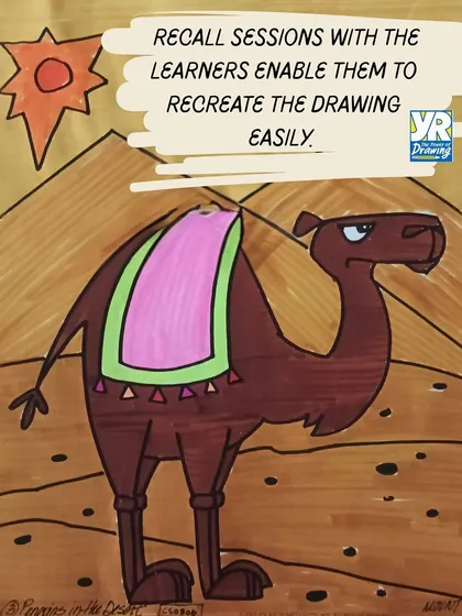 We build recall sessions into our curriculum, which enables learners to practice and internalize the steps so they can easily recreate the drawing on their own.