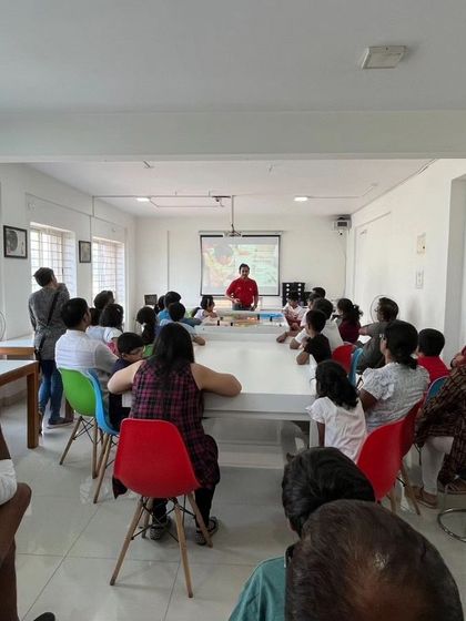 A full house for our Indian Robotics Olympiad orientation, with parents and children eager to learn about the world of competitive robotics.