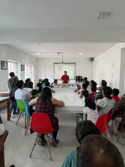 A full house for our Indian Robotics Olympiad orientation, with parents and children eager to learn about the world of competitive robotics.