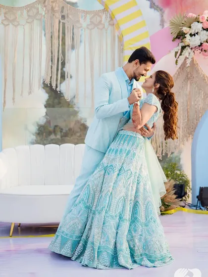 Creating fairytale moments is what I live for. This couple's pastel-coordinated look for their engagement is fresh, modern, and full of love, reflecting their happy beginning. 🦋