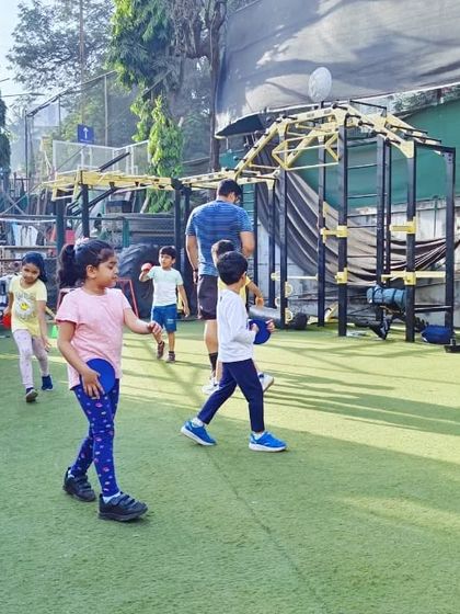 Look at them go! A simple game of walking and running across the field helps build endurance and cardiovascular health. We keep it engaging by turning it into a fun follow-along activity.
