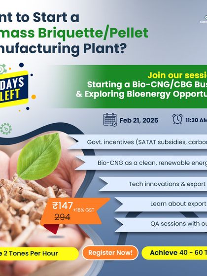 This "4 Days Left" ad focuses on the profitability of green energy. It emphasizes converting Napier Grass and agri-waste into Bio-CNG and maximizing financial benefits through carbon credits and government incentives.